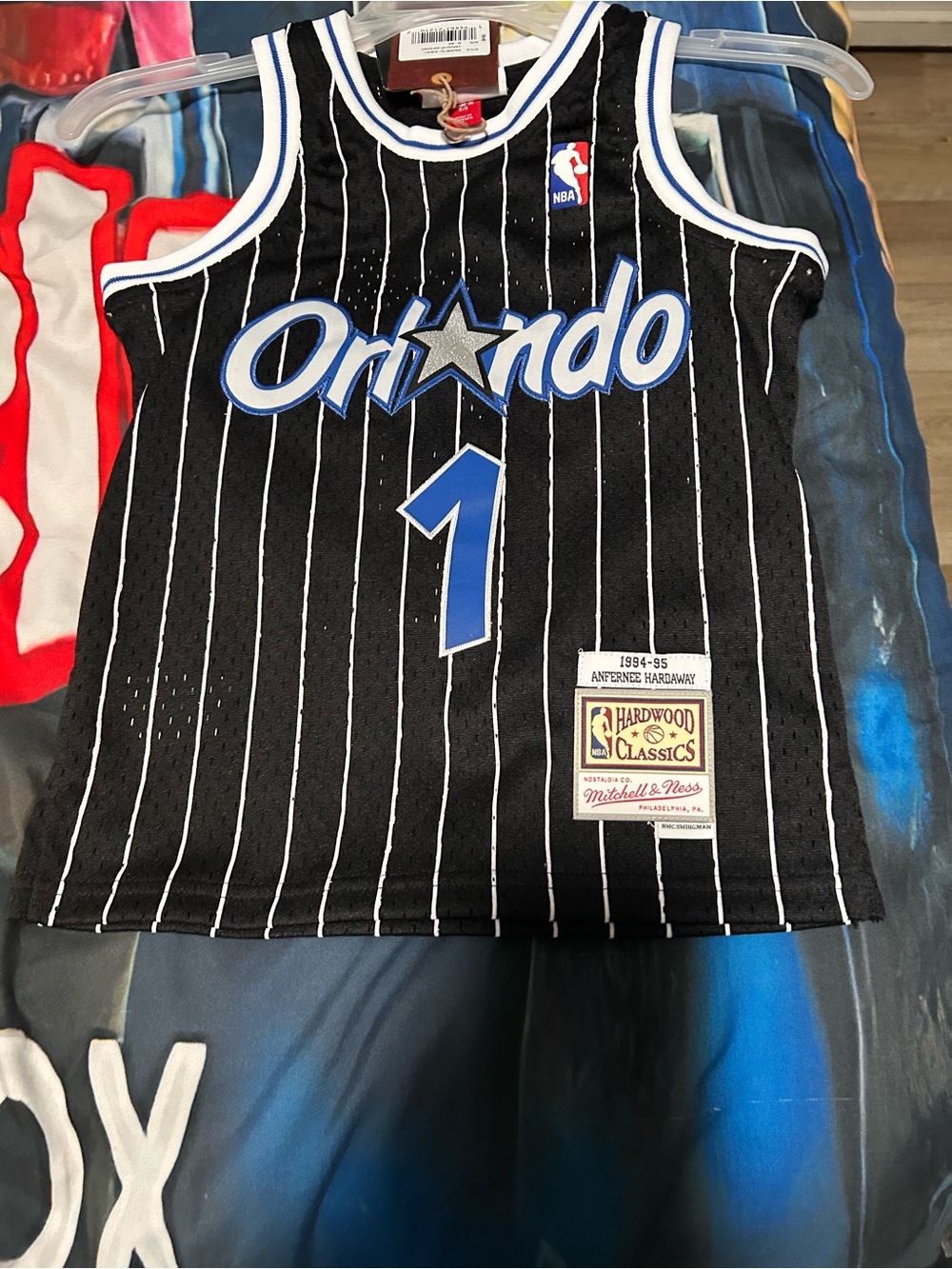 Orlando Magic Youth Pinstripe Jersey - Black/Blue #1